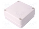 Enclosure: junction box; X: 135mm; Y: 135mm; Z: 62mm; polypropylene