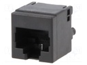 Socket; RJ45; PIN: 8; Cat: 6; Layout: 8p8c; THT; on PCBs; straight
