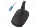 Antenna; SHARK; AM,FM; Fakra; black; 12VDC; RG174; with amplifier
