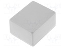 Enclosure: designed for potting; X: 20mm; Y: 25mm; Z: 14mm; ABS; grey