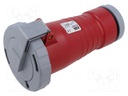Connector: AC supply 3-phase; plug; female; straight; for cable