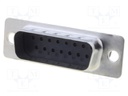 D-Sub; PIN: 15; plug; male; w/o contacts; for cable; 250V