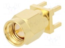 Socket; SMA; male; straight; 50Ω; THT; on PCBs; teflon; gold-plated