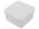 Enclosure: junction box; X: 88mm; Y: 88mm; Z: 52mm