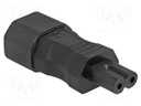 IEC C14 male,IEC C7 female; straight; 2.5A; 250V