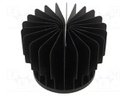 Heatsink: moulded; LED; black; H: 60mm; 2.1K/W; aluminium; anodized