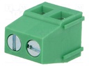 PCB terminal block; angled 90°; 5mm; ways: 2; on PCBs; 2.5mm2; 16A