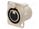 Socket; XLR; female; PIN: 5; flange (2 holes),for panel mounting