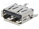Socket; USB A; on PCBs; THT; PIN: 4; straight; USB 2.0; gold-plated