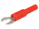 Fork terminals; banana 4mm socket,fork terminal; 60VDC; 36A; red