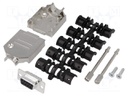 D-Sub; PIN: 9; plug; female; soldering; for cable; black