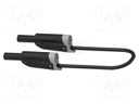 Test lead; 36A; banana plug 4mm,both sides; Len: 0.25m; black