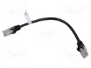 Patch cord; SF/UTP; 5e; stranded; CCA; PVC; black; 0.25m; 26AWG