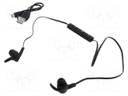 Wireless headphones with microphone; black; Features: with LED