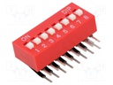 Switch: DIP-SWITCH; Poles number: 8; OFF-ON; 0.025A/24VDC; Pos: 2/8