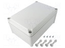 Enclosure: multipurpose; X: 188mm; Y: 278mm; Z: 130mm; SOLID; ABS