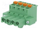 Pluggable terminal block; 5mm; ways: 4; angled 90°; plug; female