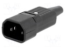 Connector: AC supply; plug; male; 10A; 250VAC; IEC 60320; C14 (E)