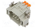 Connector: HDC; contact insert; male; CDSH NC; PIN: 6; 6+PE; 6A; 600V