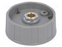 Knob; without pointer; ABS; Shaft d: 6mm; Ø40x15.5mm; grey