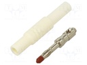 Connector: 4mm banana; plug; 24A; 1kVDC; white; insulated; 3mΩ