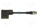 Connection lead; plug; PIN: 3; Contacts ph: 10mm; 4A; female; 24VDC