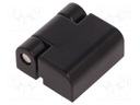 Hinge; Width: 27.5mm; zinc and aluminium alloy; black; H: 30mm
