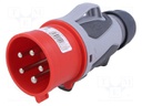 Connector: AC supply 3-phase; plug; male; 32A; 400VAC; IP44; PIN: 5