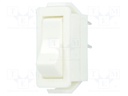 ROCKER; SPST; Pos: 2; OFF-ON; 16A/250VAC; white; none; Body: white