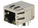 Socket; RJ45; PIN: 8; shielded,with LED; Layout: 8p8c; THT