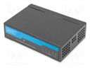 Switch Ethernet; DC 5V female,RJ45 socket x5; PnP; black