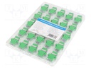 Adapter; SC/APC,both sides; 9/125um; green; 25pcs; -40÷85°C