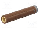 Connector: 4mm banana; socket; 32A; 30VAC; 60VDC; L: 43.5mm; brown