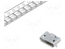 Socket; USB B micro; on PCBs; SMT; PIN: 5; horizontal; USB 2.0