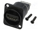 Coupler; HDMI socket,both sides; Case: XLR standard; 19x24mm