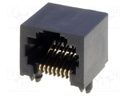 Socket; RJ45; PIN: 8; Cat: 3; low profile; gold-plated; Layout: 8p8c