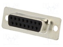 D-Sub; PIN: 15; plug; female; stamped and formed contacts; black