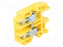 Splice terminal: rail; 1.5÷10mm2; ways: 1; terminals: 2; yellow