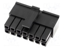 Plug; wire-board; female; Micro-Fit 3.0; 3mm; PIN: 14; w/o contacts