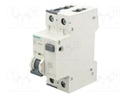 RCBO breaker; Inom: 25A; Ires: 300mA; Poles: 1+N; 230/400VAC; DIN