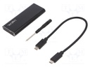 Hard discs housing: M.2; supports 1x M.2 SATA SSD; black