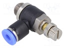 Throttle-check valve; -0.95÷15bar; nickel plated brass,PBT