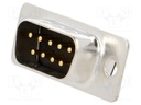D-Sub; PIN: 9; socket; male; turned contacts; straight; THT; on PCBs