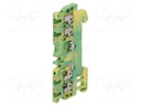 Splice terminal: rail; 1.5mm2; ways: 1; terminals: 4; yellow-green
