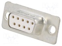 D-Sub; socket; female; on PCBs; THT; Locking: screws; 5A