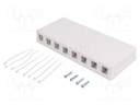 Socket; RJ45 housing; unshielded,Keystone; Colour: white; female