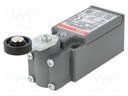 Limit switch; lever R 26,5mm, plastic roller Ø18mm; NO + NC