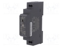 Power supply: DC/DC; 15W; 5VDC; 3A; 9÷36VDC; Mounting: DIN; 68g; 84%