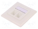 Socket; housing; Keystone; Colour: white; female x2