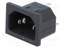 Connector: AC supply; socket; male; 10A; 250VAC; IEC 60320; C14 (E)